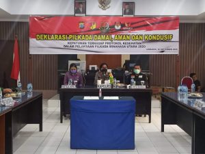 Terapkan Protokoler Kesehatan, Deklarasi Damai Sukses Digelar Polres Minut