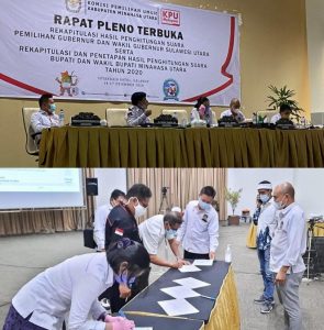OD-SK dan JG-KWL Terbanyak, KPU Minut Tetapkan Perolehan  Suara Pasangan Calon