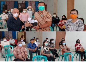 Pencegahan Covid-19, KPU Minut Hibahkan Thermogun ke Pemerintah Desa/ Kelurahan