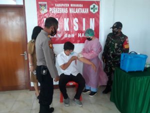 Pengawalan Vaksinasi Tahap 2 Oleh Polres Minahasa, Kabid Humas Polda Sulut: Aman & Lancar