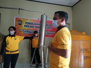 Kerjasama Polres Minut Bersama KTH Tayapuh, Hasilkan Hand Sanitizer