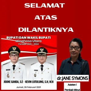 Asisten Bidang Pemerintahan dan Kesejahteraan Rakyat Mengucapkan Selamat Atas Dilantiknya Bupati dan Wakil Bupati Minut Periode 2021-2024