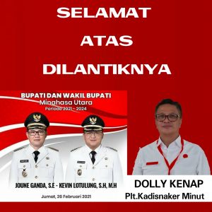 Plt. Kadisnaker Minut Mengucapkan Selamat Atas Dilantiknya Bupati dan Wakil Bupati Minut Periode 2021-2024