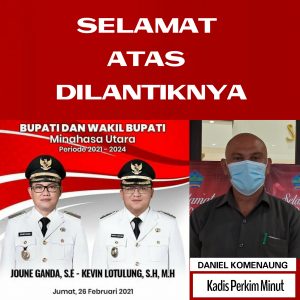 Kepala Dinas Perumahan Rakyat dan Kawasan Permukiman Minut Mengucapkan Selamat Atas Dilantiknya Bupati Dan Wakil Bupati Minut Periode 2021-2024