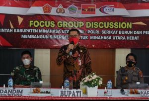 Pemkab Minut Bangun Sinergitas Bersama TNI-Polri, Serikat Buruh dan Pelaku Usaha