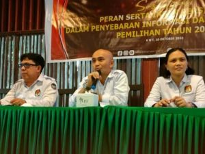KPU Minut Sosialisasikan Peran Serta Insan Pers dalam Penyebaran Informasi Pemilu & Pemilihan Tahun 2024