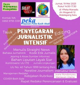 Penyegaran Jurnalistik IWO Sulut, Jeane Rondonuwu Jadi Instruktur Kelas