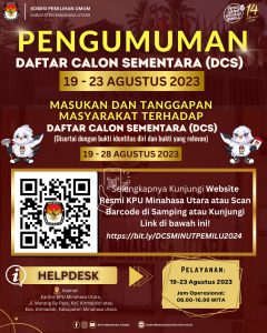 Pengumuman Daftar Calon Sementara Anggota DPRD Kabupaten Minahasa Utara