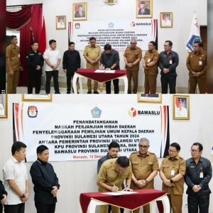 NPHD 42,5 Miliar Ditandatangani oleh Gubernur dan Ketua Bawaslu Sulut