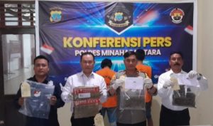 Ganja Kering Asal Sumatera Utara Berhasil Diamankan Satresnarkoba Minut, Pelaku Ditangkap