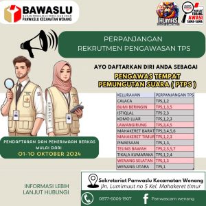 Panwascam Wenang Perpanjang Rekrutmen PTPS