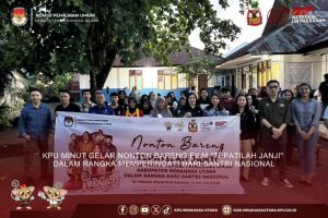 Bersama Santri, KPU Minut Nonton Bareng Film Tepatilah Janji