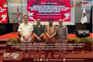 KPU Minut Mengikuti Rakor Pungut Hitung serta Rekapitulasi Hasil Penghitungan Perolehan Suara & Penetapan Hasil Pilkada 2024