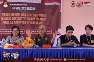 Ketua KPU Minut,Hendra Lumanauw Sampaikan Materi Peran Hukum dan Generasi Muda Kepada Mahasiswa Unsrat