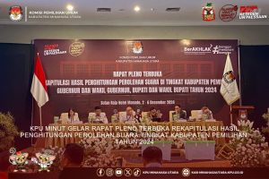 KPU MINUT GELAR RAPAT PLENO TERBUKA REKAPITULASI HASIL PENGHITUNGAN PEROLEHAN SUARA TINGKAT KABUPATEN PEMILIHAN TAHUN 2024