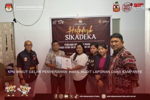 KPU MINUT GELAR PENYERAHAN HASIL AUDIT LAPORAN DANA KAMPANYE
