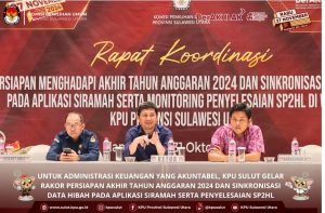 Rakor Persiapan Akhir Tahun Anggaran 2024 dan Sinkronisasi Aplikasi Siramah serta Penyesuaian SP2HL KPU Sulut